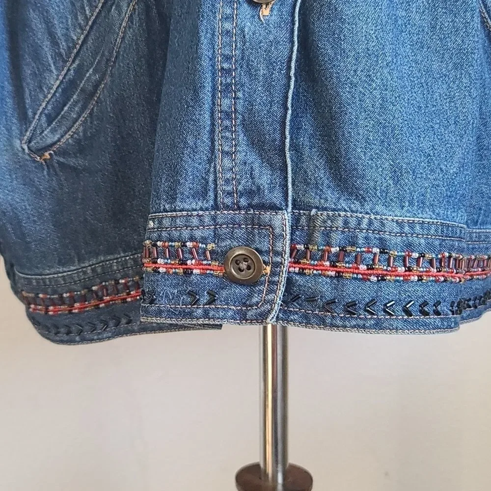 PLUS SIZE SAG HARBOR  WOMAN'S DENIM JACKET - Picture 9 of 13